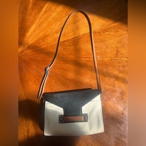 Black and White Leather Handbag